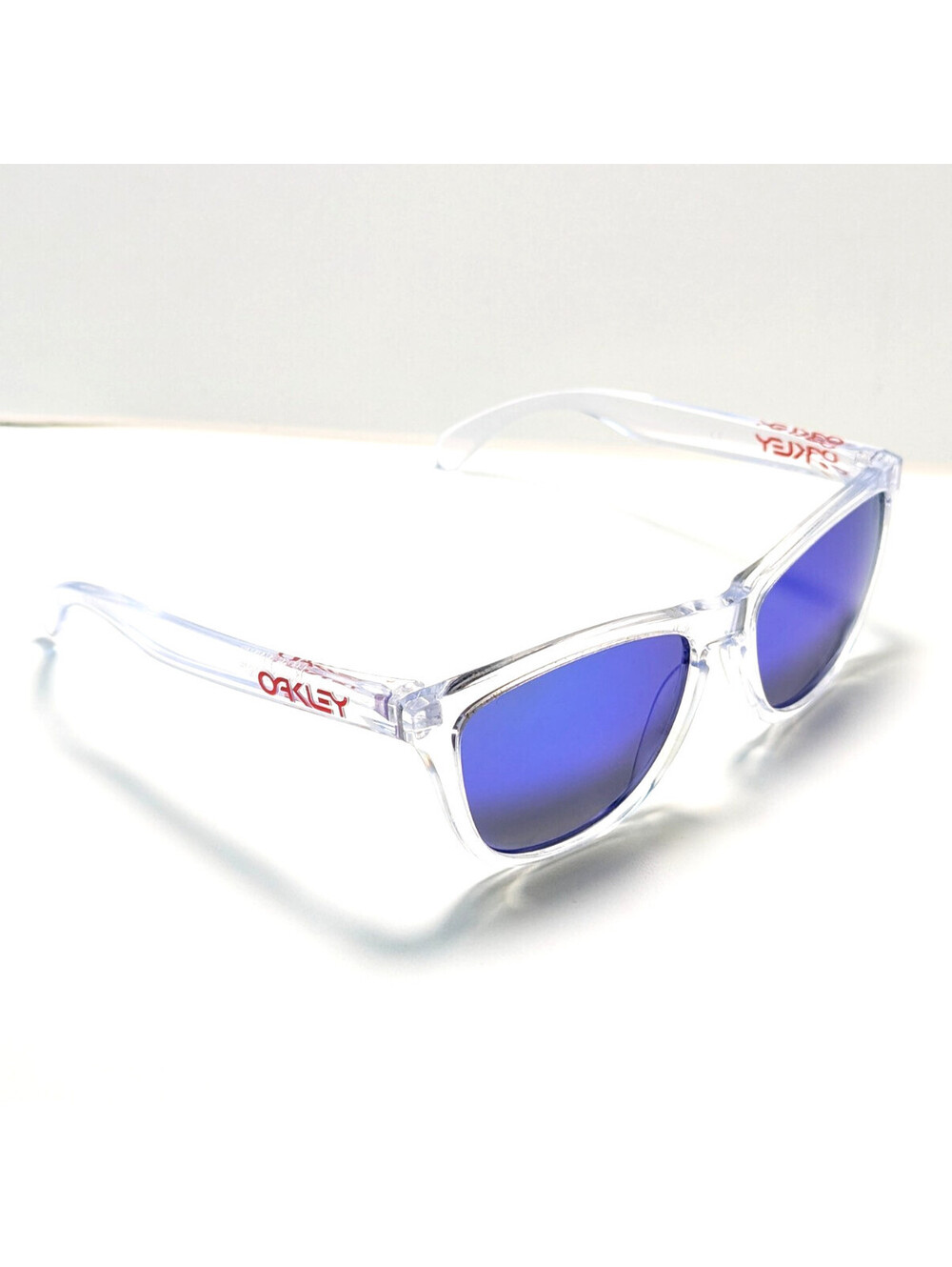 Oakley Frogskins OO9013-A5 Blue Mirrored Clear Square Men’s Sunglasses 55-17-133